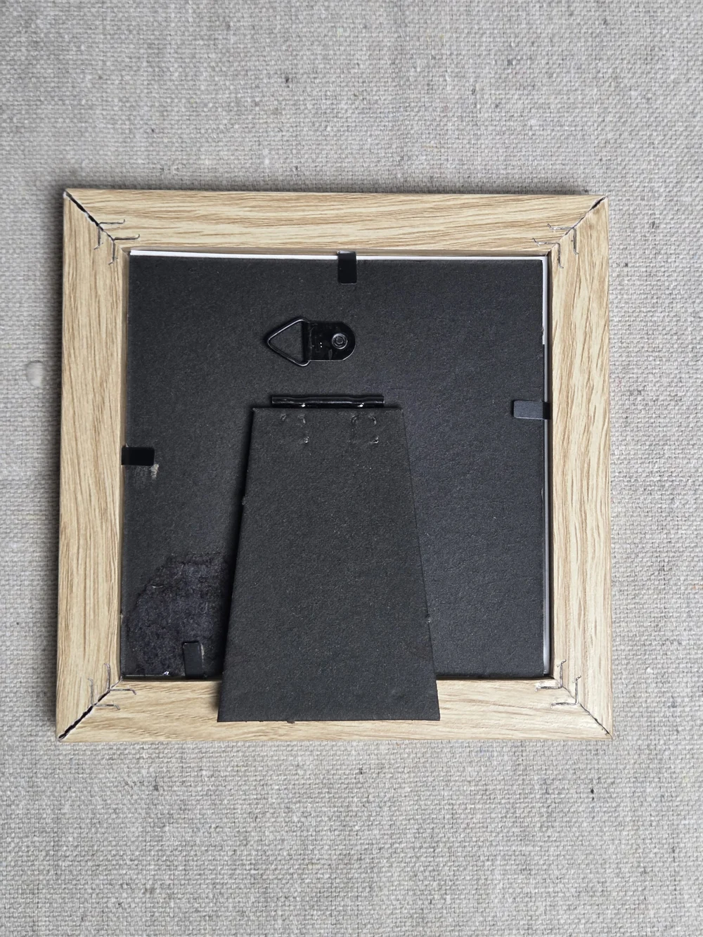 Hand Crafted Beige Framed Halloween Art - Black Cat & Pumpkinhead